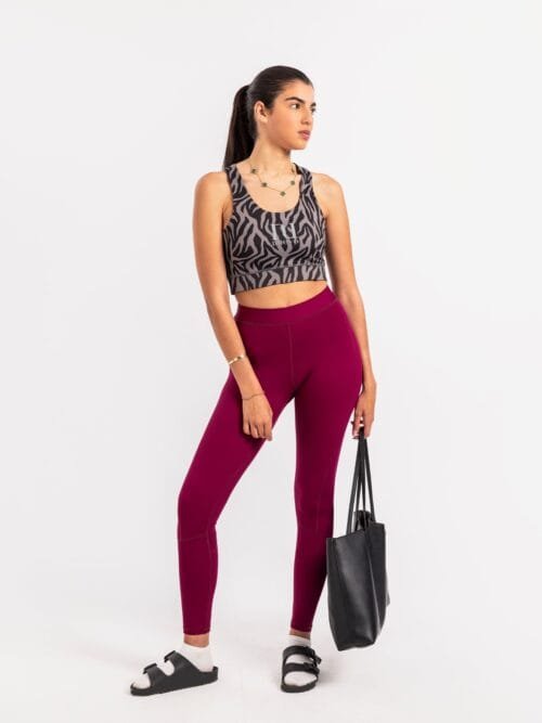 Printed Power Move High Impact Bra – Grey/Black