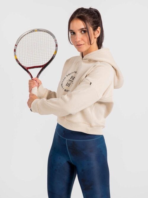 All Hours Secret Pocket Cropped Hoodie-Dark Ivory